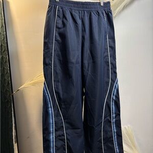 (#74) Men's Navy Track Pants with Contrast Piping